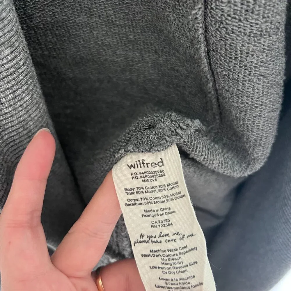 Aritzia Wilfred Diderot Gray Sweater Open Front Cocoon Cardigan XXS​​​​​​​